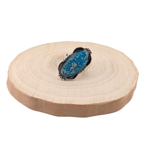 Navajo Silver Ring Handmade Native American Jewelry Turquoise‎ size 7.5 *** - Picture 7 of 10